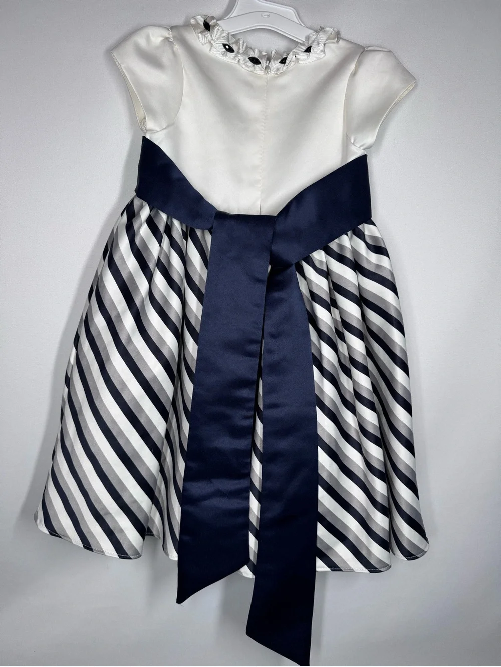 Darissa Toddler Girls Striped Satin Formal Party Dress - Size 2T